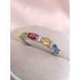 thumbnail image 3 of Multi Gemstone Ring Half Eternity Band Ring Wedding Engagement Ring Gift For Her 925 Sterling Silver Gemstone Jewelry For Women Gift By KIRAN FINE JEWELS, 3 of 5