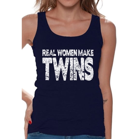 Awkward Styles Women's Real Women Make Twins Graphic Tank Tops Mother`s Hilarious