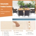 thumbnail image 3 of YYAo Patio Dining Table, Outdoor Dining Set, Picnic Set, 7 Pieces Outdoor Dining Set with Umbrella Hole for Backyard, 3 of 8