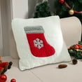 thumbnail image 5 of Yhmxh Christmas Pillow Covers, 18x18 inch Decorative Soft Plush Christmas Snowman Pillow Covers Beige 3D Embroidered Couch Cover Pillow Case for Sofa Bedroom Living Room Holiday Winter Home Decor, 5 of 6