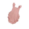 thumbnail image 4 of Xingqing Newborn Baby Girl Ruffle Outfit Summer Sleeveless Backless Ribbed Basic One Piece Romper Bodysuit Jumpsuit, 4 of 7