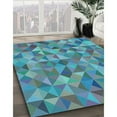 thumbnail image 2 of Ahgly Company Indoor Round Patterned Azure Blue Area Rugs, 4' Round, 2 of 6