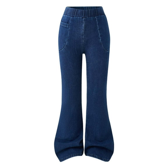 MEZZALL Child Pants High Waisted Stretch Flare Denim Pants Teen Girls Fashionable Comfort Trousers With Bootcut Design Autumn Winter Casual Wear Trendy Slacks