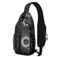 thumbnail image 1 of Gothic Steampunk Sling Bag with Celestial Starburst, Moon and Constellation Elements, Lightweight Crossbody Backpack, Adjustable Shoulder Strap, Multiple Compartments for Daily Use, 1 of 4