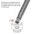 thumbnail image 4 of Uxcell 5Pcs Ball End Hex Head Wrench Screwdriver Bit H1.5 1/4" Hex Shank 4" Long Metric Magnetic S2 Steel, 4 of 6