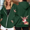 thumbnail image 2 of WILLBEST Sudadera Deportiva para Mujer Ladies' Christmas Printed Zipper Long Sleeved Pocket Adjuststring Casual Hooded Sweatshirt 2249 XX-Grande, 2 of 8