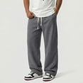 thumbnail image 4 of Jerdar Men's Textured Waist Sweatpants Drawstring Elastic Waist Wide-leg Pants, 4 of 6