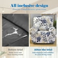 thumbnail image 6 of Dznils Printed Recliner Chair Cover Polyester Stretch Recliner Sofa Slipcover, Blue Floral, 6 of 11