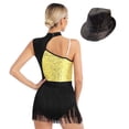 thumbnail image 2 of YONGHS Womens Sleeveless Latin Jazz Dance Leotard Tuxedo Bodysuit Dress With Hat Gold S, 2 of 7