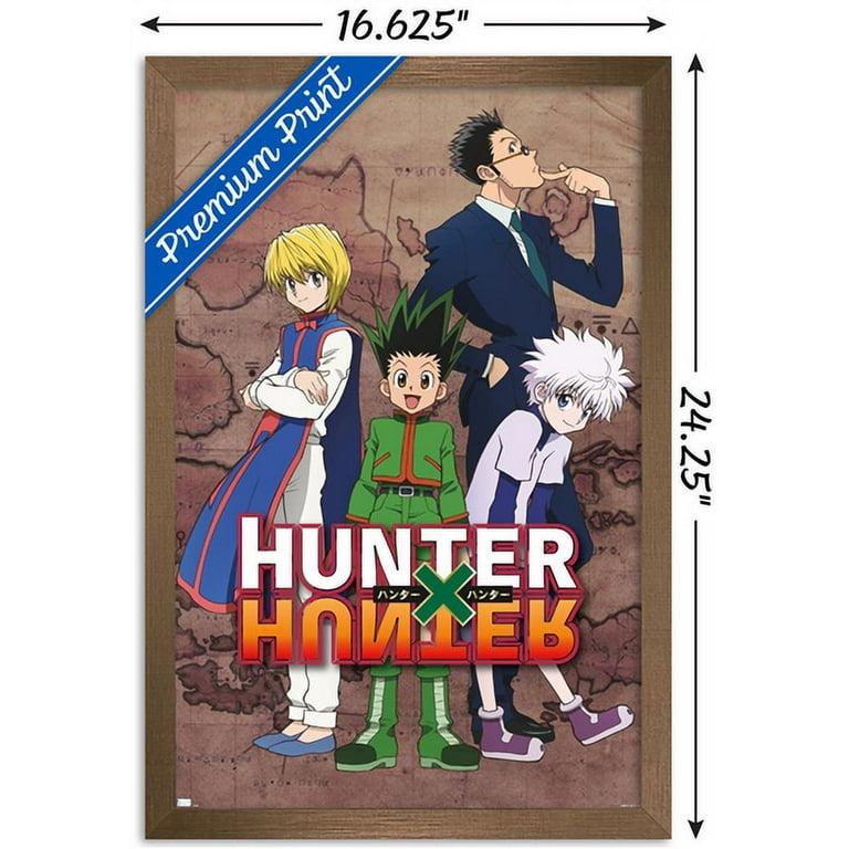Hunter X Hunter - Map Wall Poster with Wooden Magnetic Frame, 22.375 x 34  