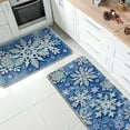 thumbnail image 2 of Winter Snowflake Blue Kitchen Rugs Set of 2, Let It Snow Kitchen Mats Decor, Seasonal Floor Door Mat Home Decorations - 17x30 and 17x47 Inch, 2 of 6