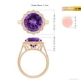 thumbnail image 6 of ANGARA Natural 4.75 Ct. Amethyst with Diamond Halo Ring in 14K Rose Gold for Women (Ring Size: 6.5), 6 of 11