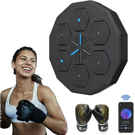 Annuodi Smart Music Boxing Machine Electronic Boxing Trainer with Bluetooth Connectivity Multi Mode Training for Varied Workouts Boxing Equipment for Kids and Adults