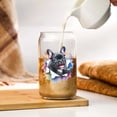thumbnail image 3 of Funny Watercolor Adorable French Bulldog Peeking Through Torn Paper Effect 16oz Glass Cup Mug Dog Lover Gifts Glass Can - 00026, 3 of 5