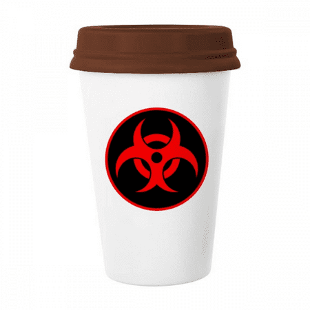 

Red nuclear Checal Radiation Symbol Mug Coffee Drinking Glass Pottery Cerac Cup Lid