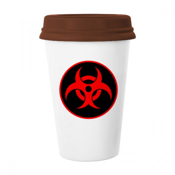Red nuclear Checal Radiation Symbol Mug Coffee Drinking Glass Pottery Cerac Cup Lid