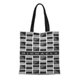thumbnail image 1 of JSDART Sac Fourre-Tout en Toile Motif Carrés Géométriques Monogramme Personnalisé Noir Blanc Sac à Main Réutilisable Moderne Épaule Courses, 1 of 1