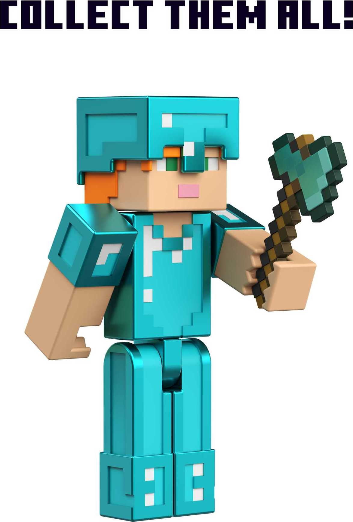 Mattel Minecraft Craft-A-Block Action Figure, Authentic Pixelated Design, 3.25 in