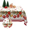 thumbnail image 7 of Christmas Holly Garland Rectangle Tablecloth,60x102 Inch,Stain‑Resistant Table Cover for Holiday Family Gathering, 7 of 7