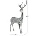 thumbnail image 3 of 37" x 58" Silver Fiberglass Floor Reindeer Christmas Sculpture with Mosaic Pattern, by DecMode, 3 of 9