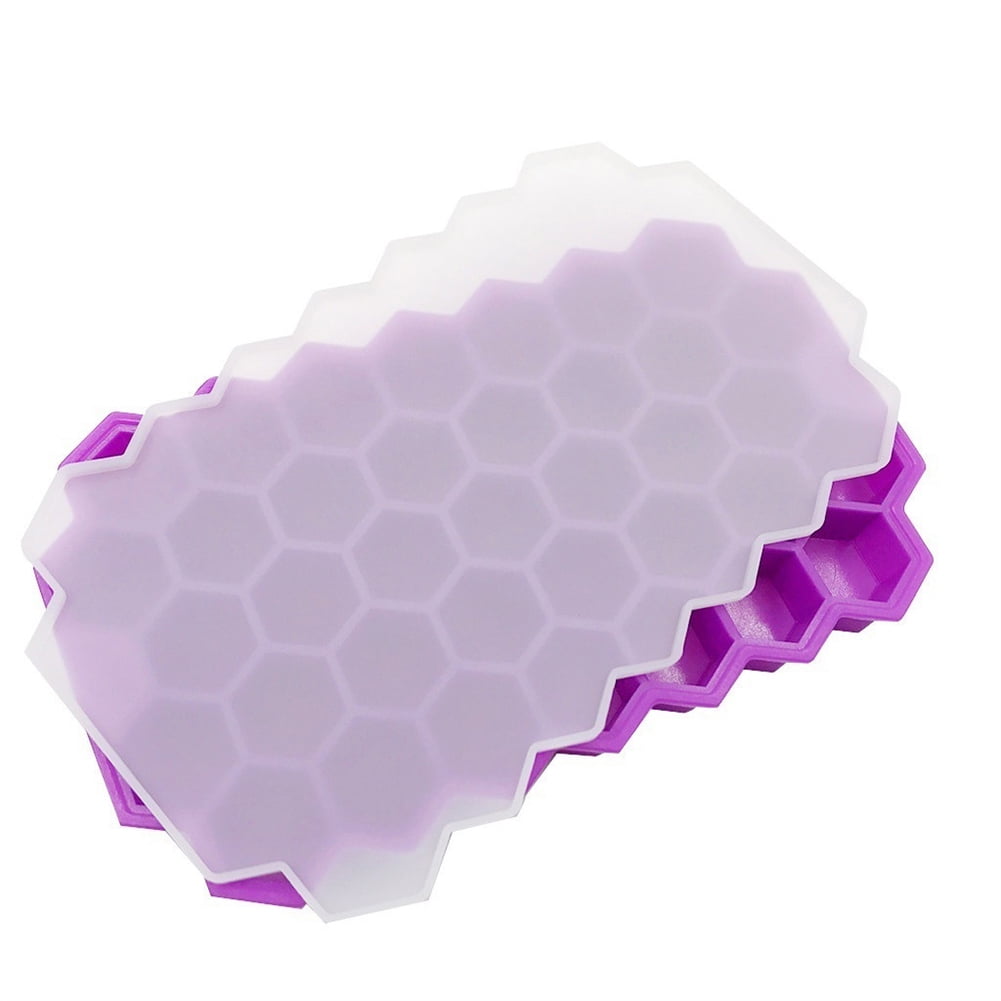 Honeycomb Shape Ice Cube Maker 37 Cubes Silicone DIY Frozen Ice Tray Mold Tool 
