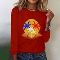 thumbnail image 1 of EQWLJWE Chemises à Manches Longues pour Femmes Boutonnées Mode Printemps Imprimé Manches Longues Col Rond Tee Décontracté Hauts Vêtements d'Automne pour Femmes, 1 of 6