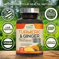 thumbnail image 5 of Turmeric Curcumin Supplement 2600mg - 95% Curcuminoids with Organic Turmeric & Ginger, BioPerine Black Pepper for Best Absorption, Nature's Vegan Joint Support, Non-GMO, Bottled in USA - 120 Capsules, 5 of 11