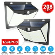 EXGREEM LED Wall Lights Solar Outdoor, 208 LED Outdoor Motion Sensor Light Wireless LED Wall Lamp pack of 2