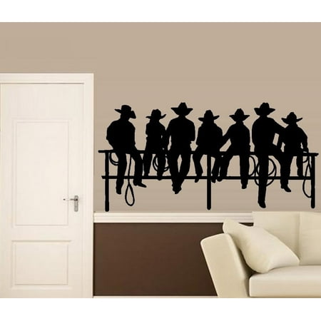 Cowboys sitting on Fence #2: Wall Decal 20