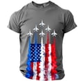 thumbnail image 2 of 250 Anniversary Shirt for Men Patriotic Airplane Fighter Jet American Flag 4th of July T-Shirt Dark Gray M, 2 of 4