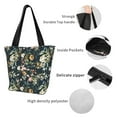 thumbnail image 5 of Horeoi Watercolor Floral Print Shoulder Bag for Women Large Capacity Zipper Tote for Shopping Beach Travel Gym with Inner Pocket, 5 of 7
