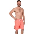 thumbnail image 3 of Sakkas Mens Solid Color with Contrast Stripes Skate Surf Board Short / Swim Trunks - Neon Orange - Medium, 3 of 4