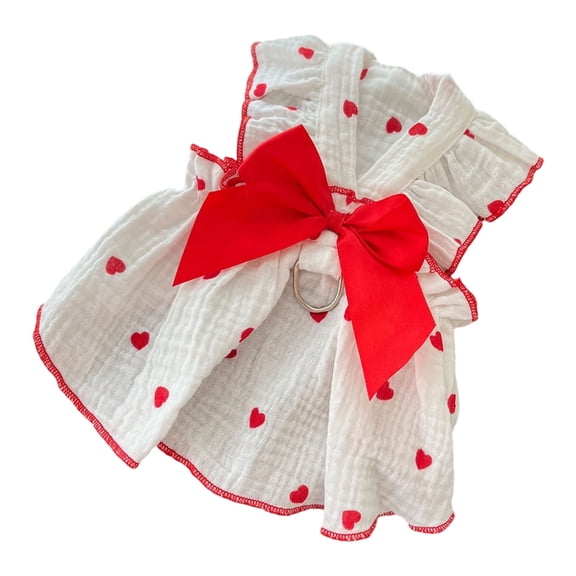 Cat Pullover Dog Dress for Small to Large Dogs for Spring Basic Heart Clothes Princess Heart Pattern