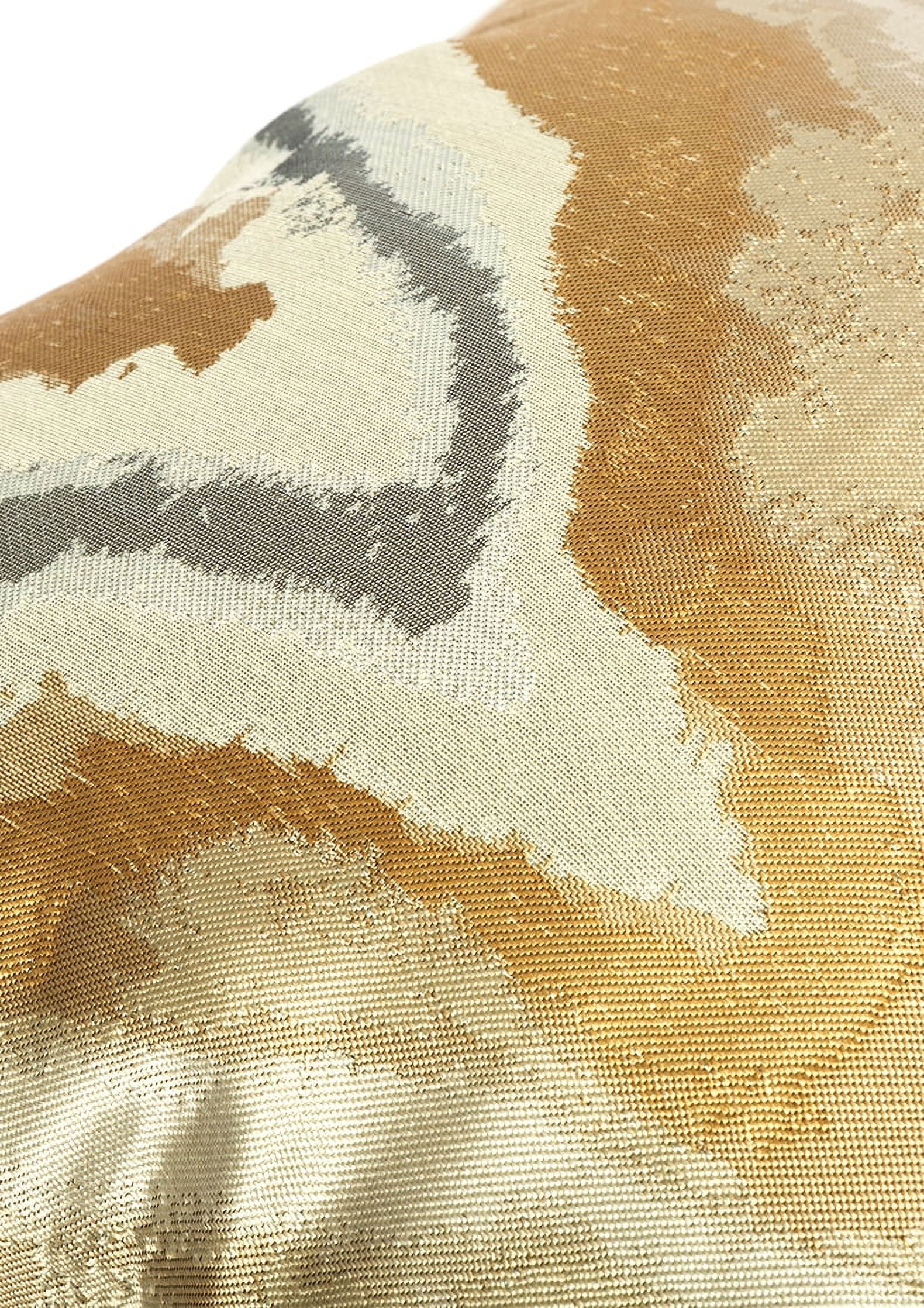 THE-TINOART Nordic Luxury Marble Texture Velvet Throw Pillow Cover 18x18 Inch Neutral Decorative Abstract Square Brown Cushion Cover for Couch Sofa Bedroom Living Room - 1 Pack