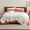 thumbnail image 7 of Cozy Comfort 100% Cotton Blankets King- 405GSM Waffle Weave Blankets for All Seasons, White, 104x90 inches, 7 of 7
