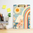 thumbnail image 2 of FORMRS Acrylic Clipboard with Low Profile Clip Standard A4 Letter Size, 12.5" x 9", Beige Rainbow Clouds, 2 of 8