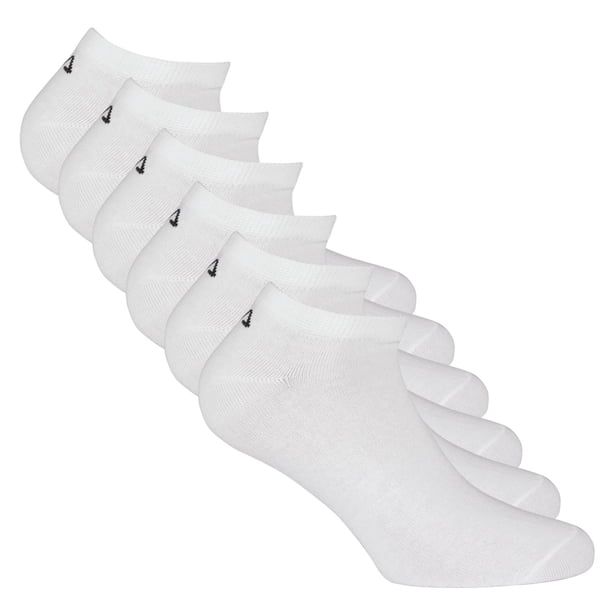 FILA Calcetines de deporte unisex, paquete de 6 - Invisible, calcetines cortos, logotipo (2x 3 pares) Blanco 35-38