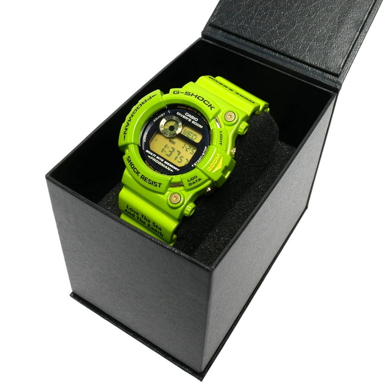 Authenticated Used G-SHOCK CASIO Casio FROGMAN rain frog wristwatch diver's men's tough solar shock structure waterproof for ISO200m diving digital dial titanium/rubber light green GW-200F-3JR -
