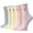 Flower, variant on 6 Pairs Women’s Cotton Crew Socks – Super Soft Turn-Cuff Ruffle Frilly Design, White (fit US 6-9)