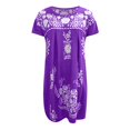 thumbnail image 4 of OUSITAID Robes d'Été pour Femmes Col Ample Style Ethnique Manches Courtes Raglan Vert G, 4 of 5