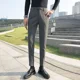 thumbnail image 4 of Pantalones de traje de negocios rectos y ajustados para hombre, de cintura alta, fluidos, para oficina, trabajo, social, sastrería, pantalones trenzados para hombres., 4 of 5