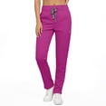 thumbnail image 5 of felwors Comfort-Fit Scrub Pants for Women Elastic Waistband, Drawstring Closure, Multiple Pockets Stretch Fabric（Hot Pink， XS）, 5 of 5