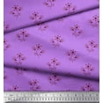 thumbnail image 2 of Soimoi Purple Poly Georgette Fabric Artistic Leaf & Floral Print Sewing Fabric Yard 42 Inch Wide, 2 of 3