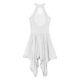 thumbnail image 4 of ranrann Robe en Maille pour Femmes Sans Manches Dos Nu Ourlet Asymétrique Robe Patchwork à Paillettes Brillantes Blanc m, 4 of 6