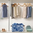 thumbnail image 5 of Yayeee 2 Pack Canvas Storage Basket with Handles for Shelves Fabric Bins Closet Organizer, Blue Garden Pattern, 5 of 8
