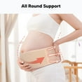 thumbnail image 4 of Banda para el vientre de maternidad para mujeres embarazadas: el embarazo debe tener una banda de soporte para el abdomen, la pelvis y la cintura (beige), 4 of 5