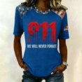 thumbnail image 2 of Women's Never Forget 911 Memorial T Shirt Patriotic Memorial Graphic Tee Courage Hope Patriotic 9/11 Memorial Shirt, 2 of 5