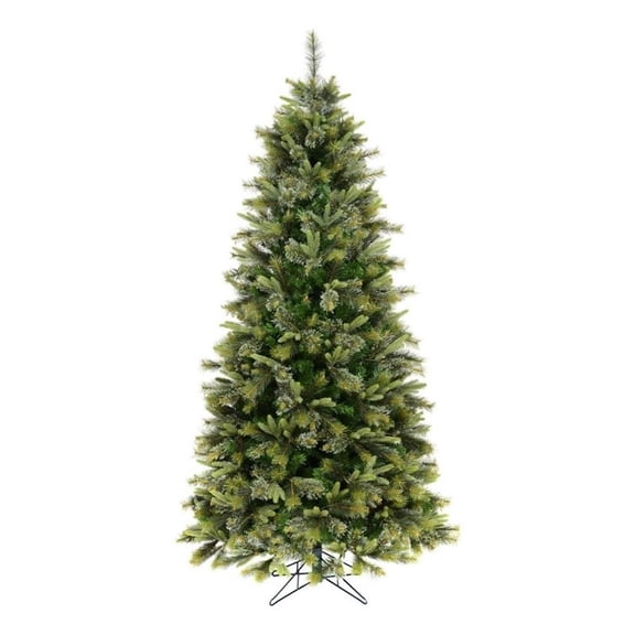 Pemberly Row 78" Cashmere Slim PE Plastic Christmas Tree in Green