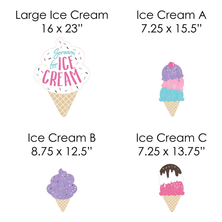 Big Dot Of Happiness "Scoop Up The Fun" Ice Cream Party Centerpieces - 10 Count Fold & Flare Table Decor