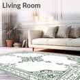 thumbnail image 2 of ODIKA 8x10 Machine Washable Non-Slip Area Rug, Classic Trellis with Faded Rococo Flourishes High Traffic Rug, Green, 551553, 2 of 7